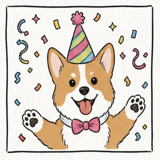 ひだまり社交家タイプの犬キャラクターアイコン