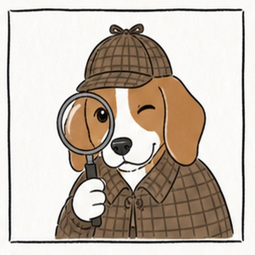 気ままな探検家タイプの犬キャラクターアイコン