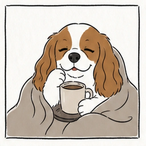 やさしい癒やし係タイプの犬キャラクターアイコン