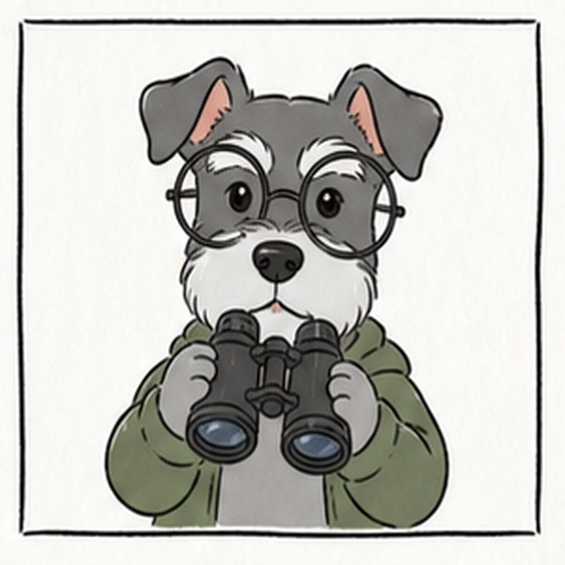 マイペースな観察家タイプの犬キャラクターアイコン