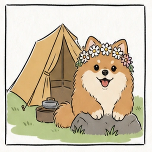のんびり冒険家タイプの犬キャラクターアイコン