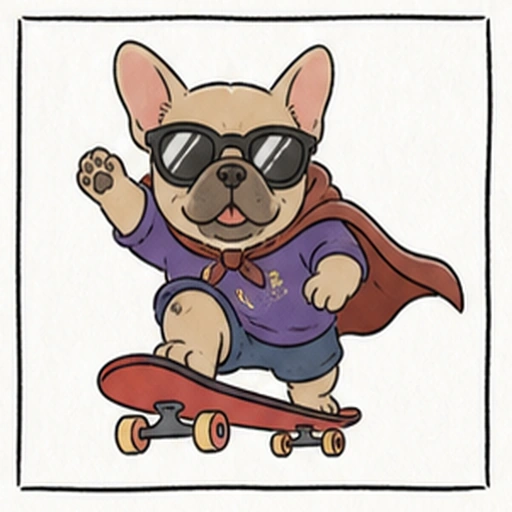 クールな自由人タイプの犬キャラクターアイコン