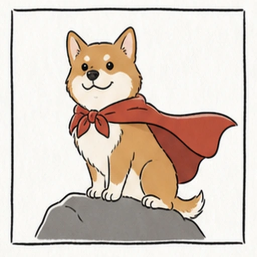 礼儀正しいチャレンジャータイプの犬キャラクターアイコン