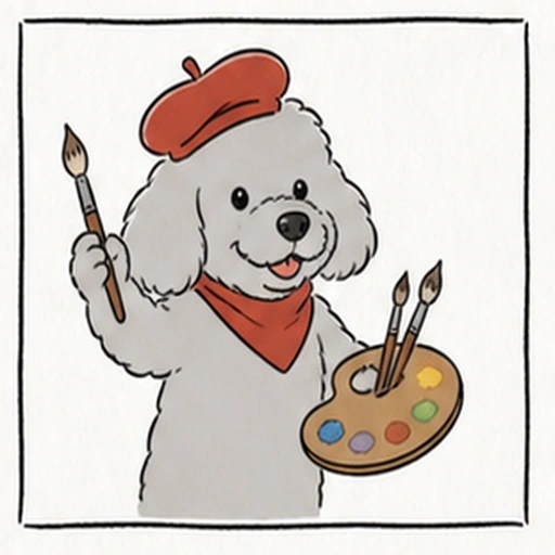職人気質の番犬タイプの犬キャラクターアイコン