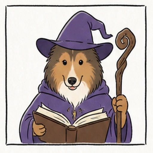 森の賢者タイプタイプの犬キャラクターアイコン
