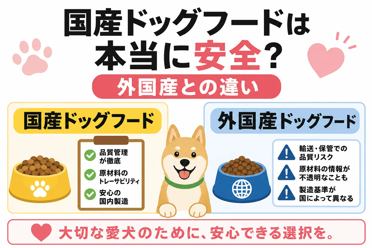 国産ドッグフードは本当に安全?外国産との違い