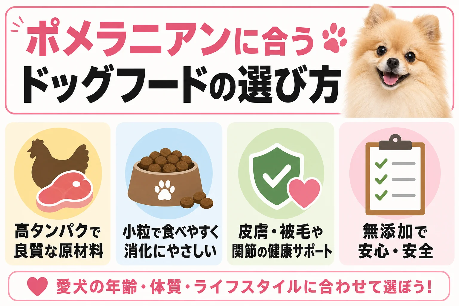 ポメラニアンに合うドッグフードの選び方