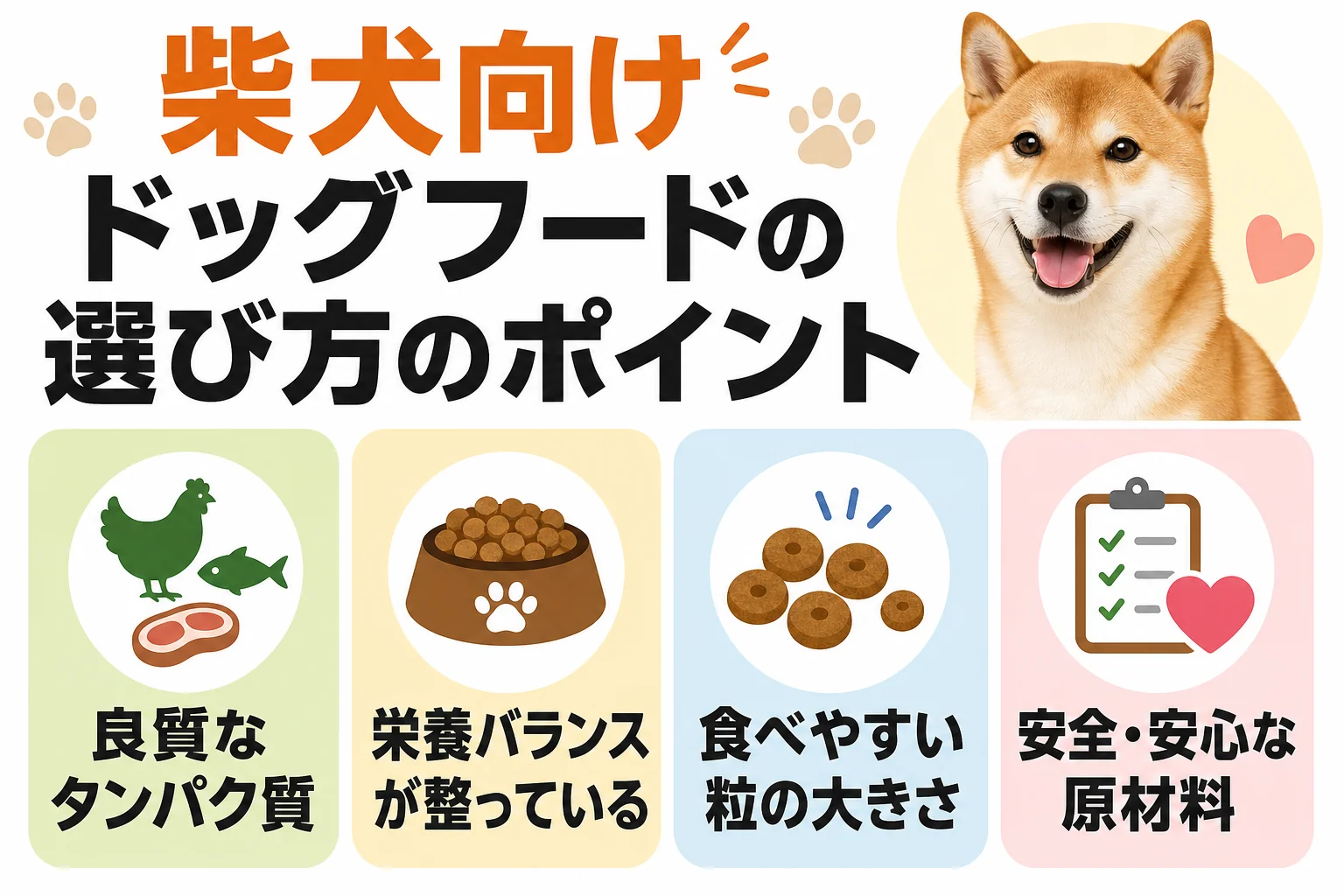 柴犬向けドッグフードの選び方のポイント