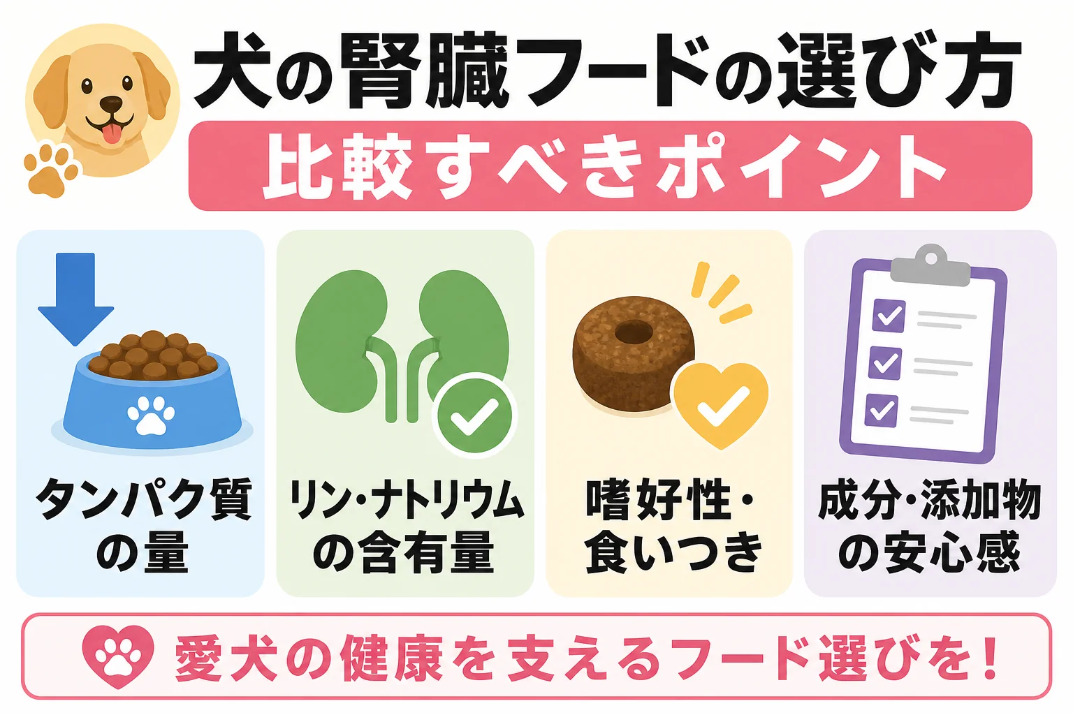 犬の腎臓フードの選び方|比較すべきポイント