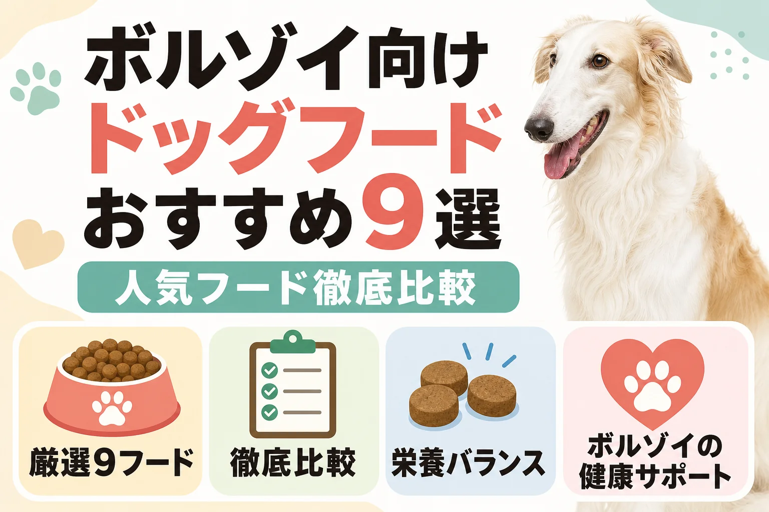 ボルゾイ向けドッグフードおすすめ9選|人気フード徹底比較
