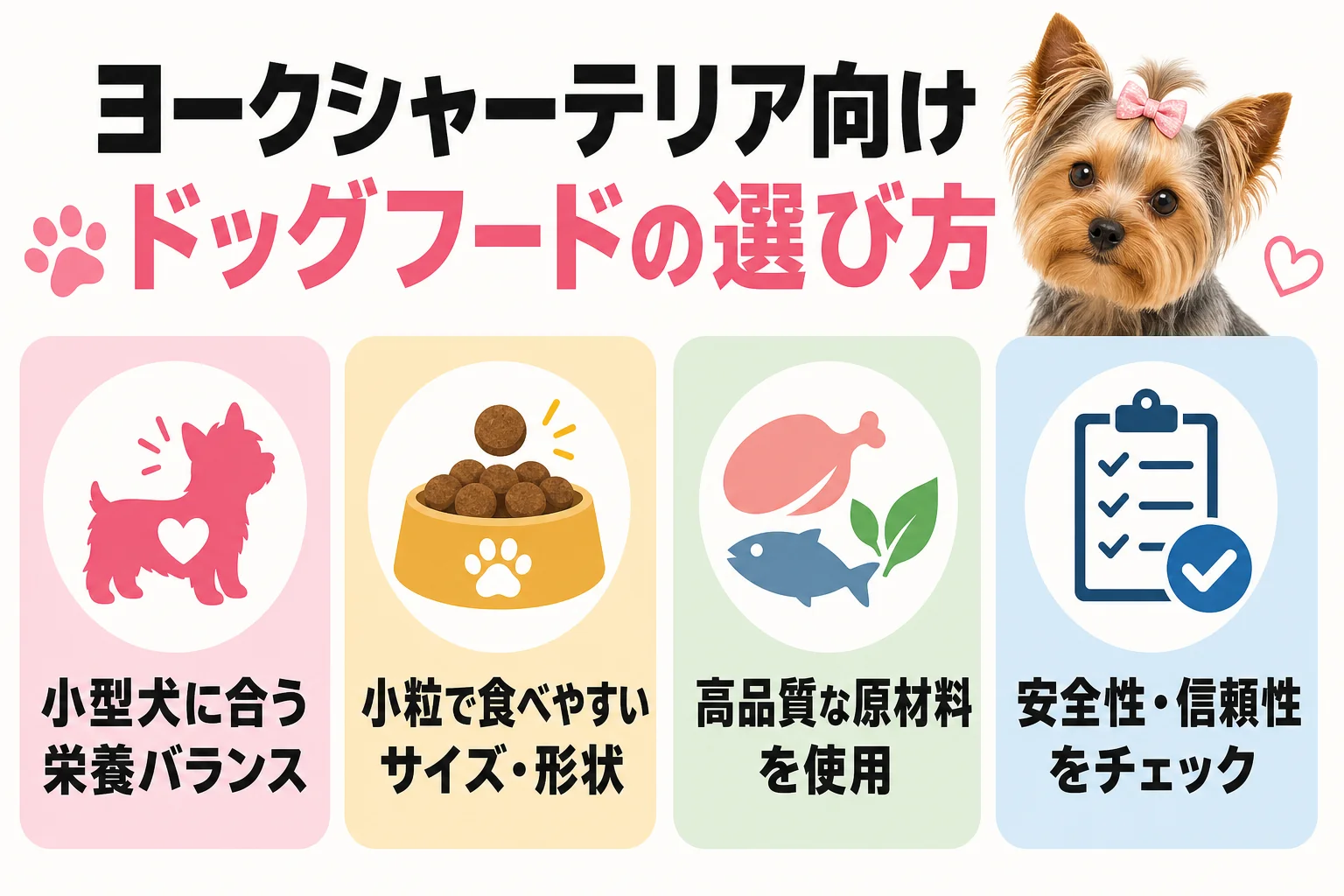 ヨークシャーテリア向けドッグフードの選び方