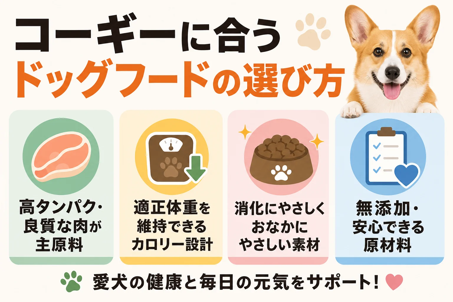 コーギーに合うドッグフードの選び方