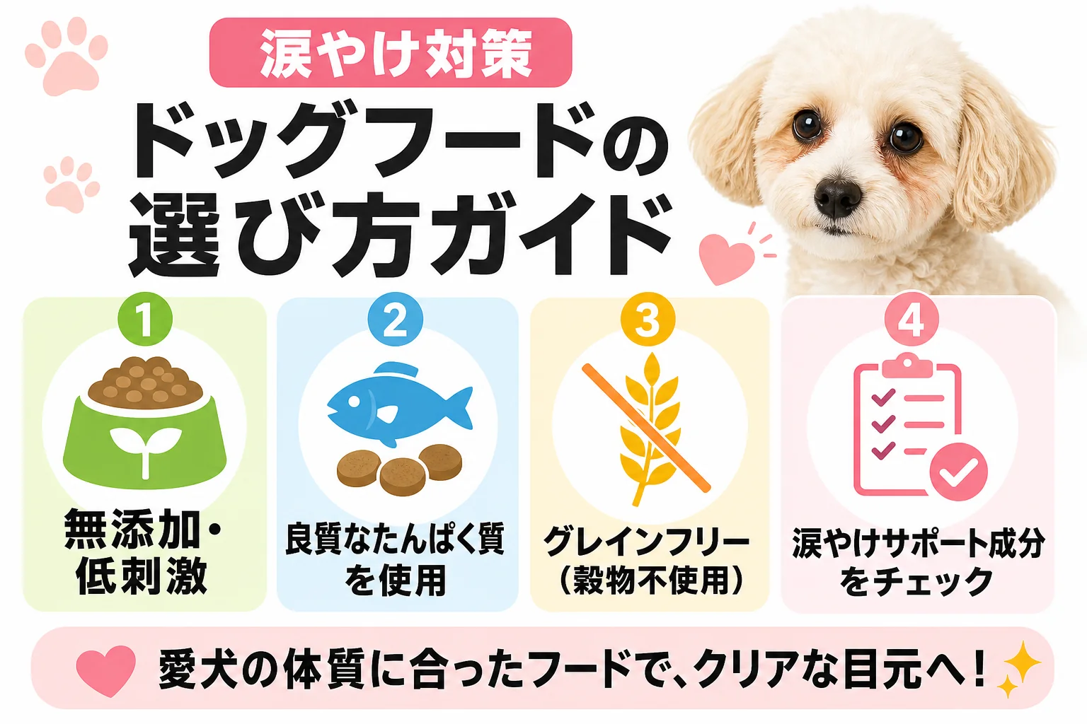 涙やけ対策ドッグフードの選び方ガイド