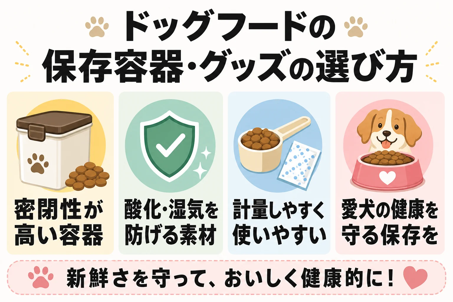 ドッグフードの保存容器・グッズの選び方