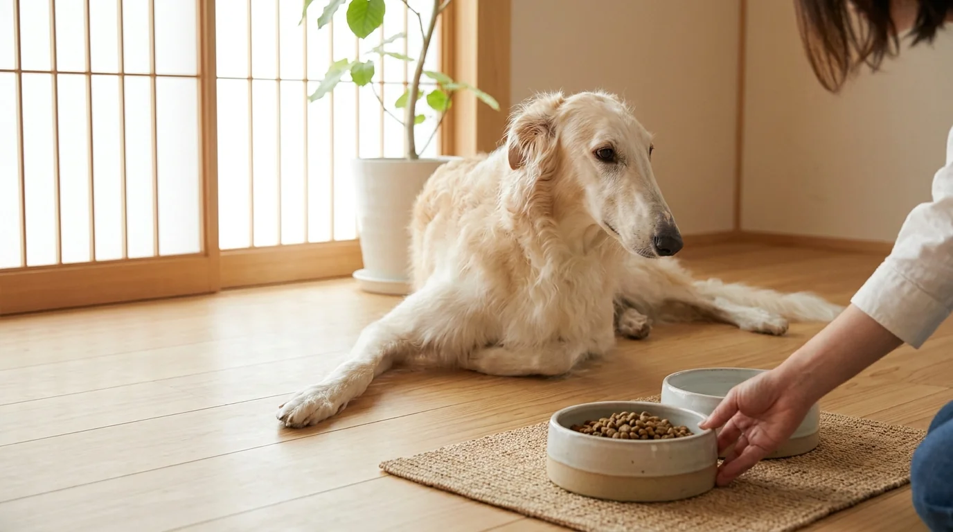 成犬期の給餌量と回数: 体重35〜50kg目安 / 1日2回