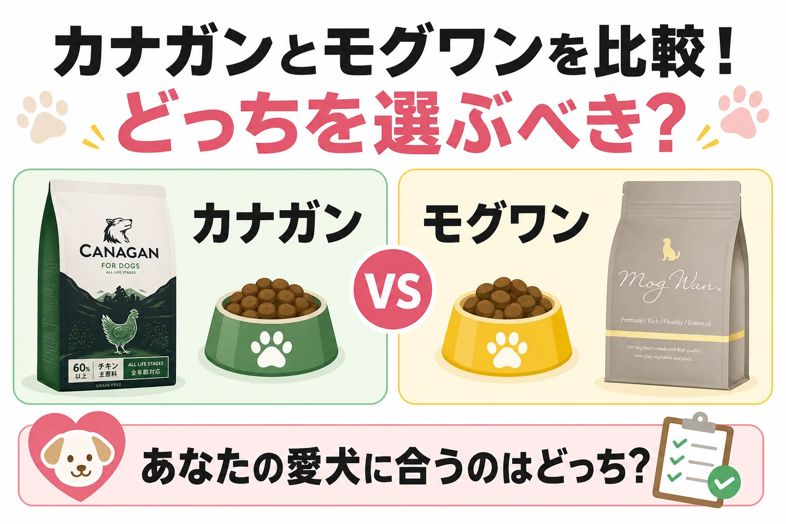 カナガンとモグワンを比較！どっちを選ぶべき？