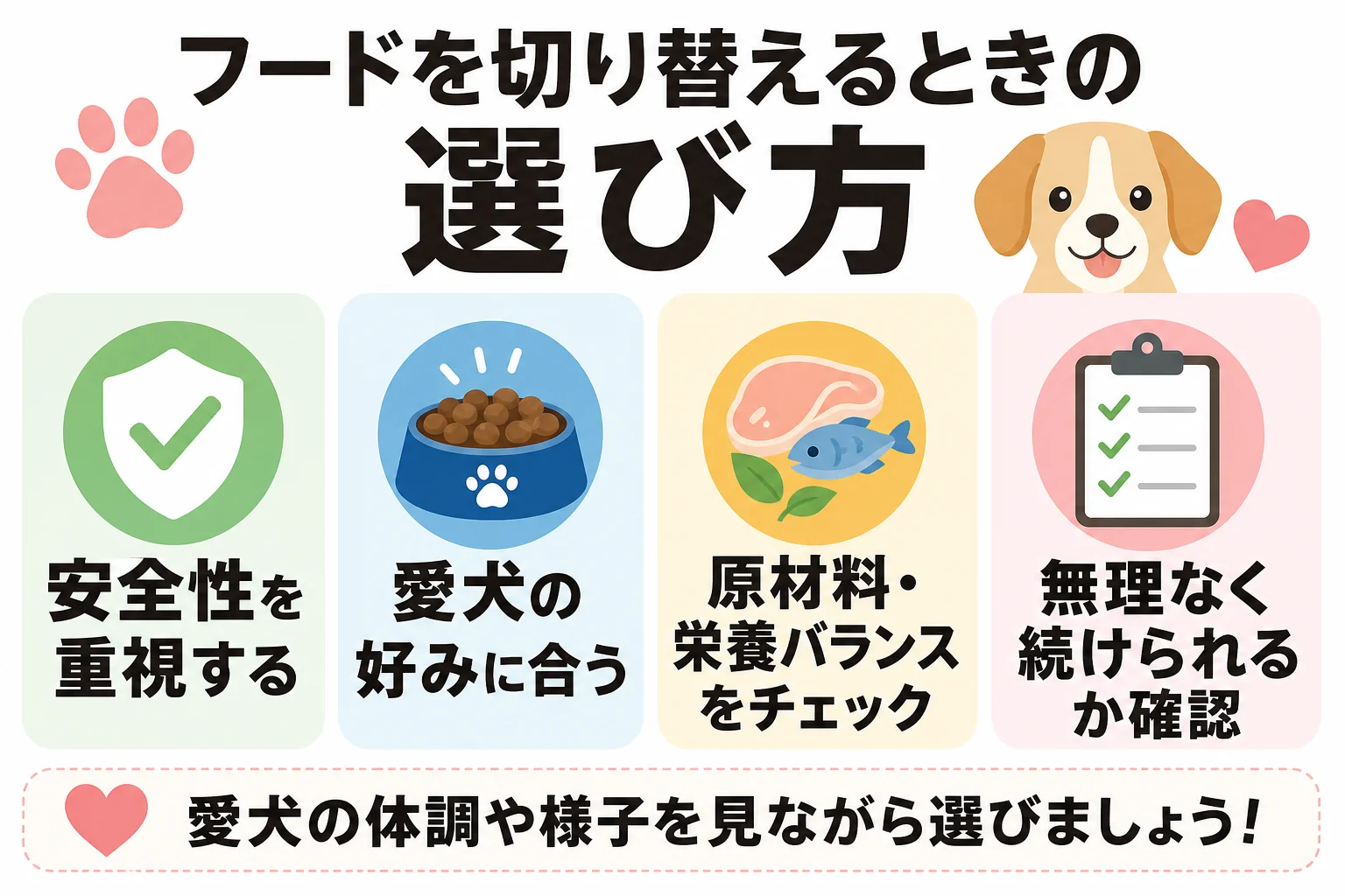 フードを切り替えるときの選び方