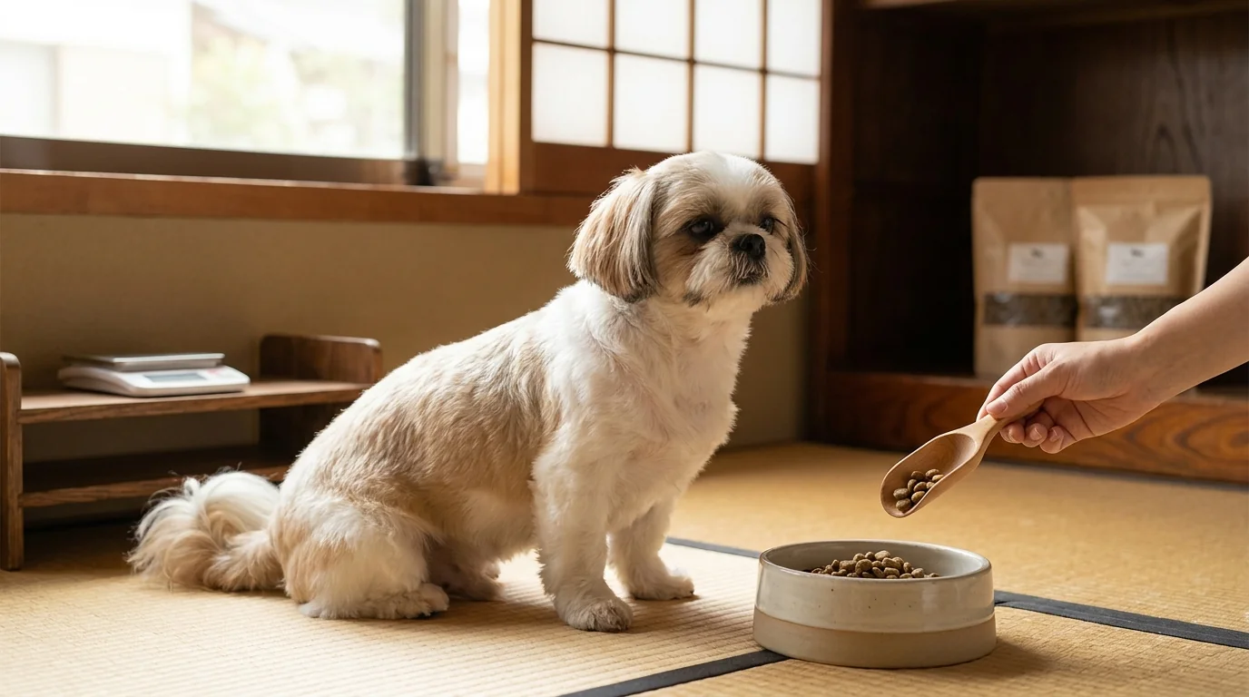 成犬期の餌の量と回数: 1日2回 / 体重とBCSで調整