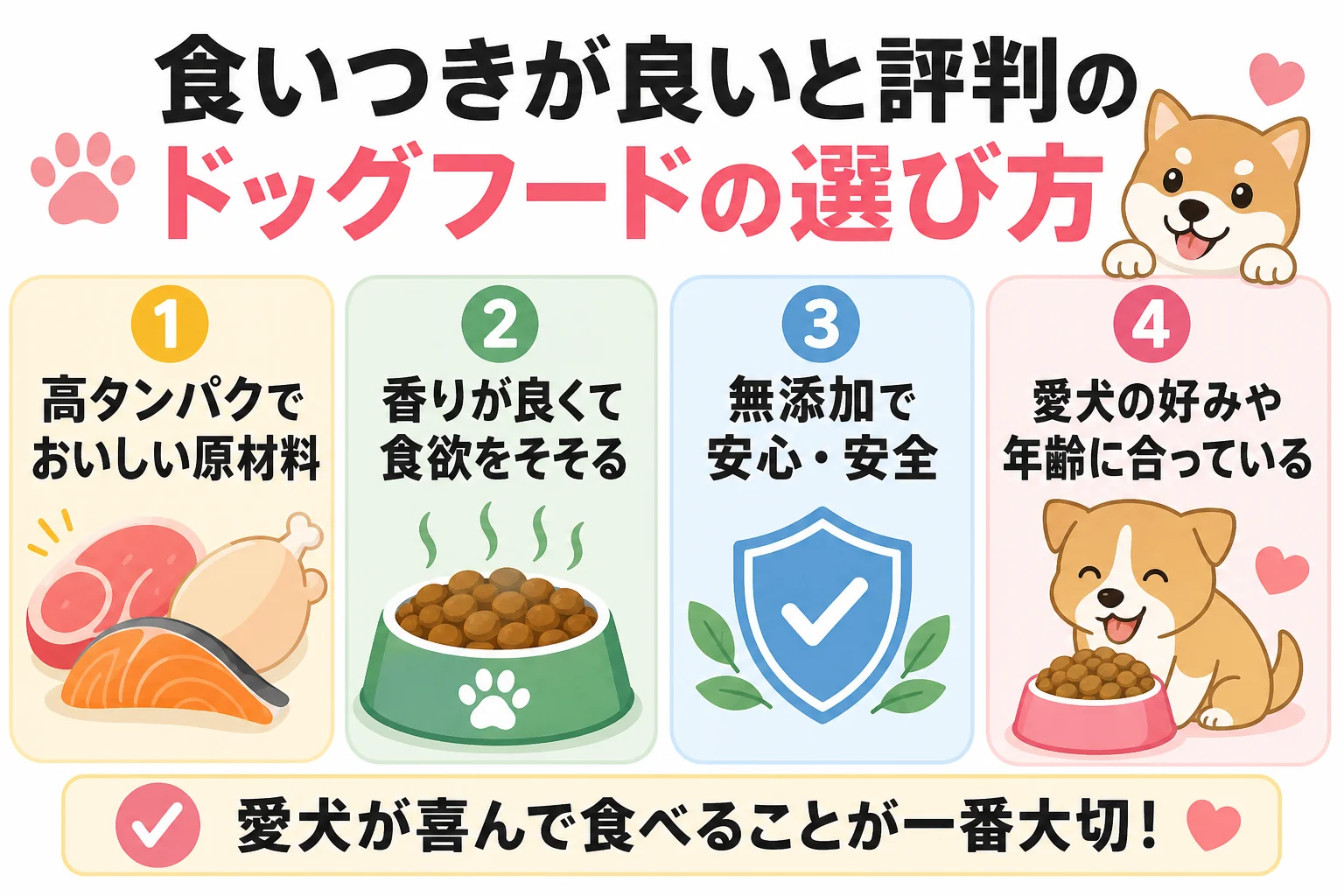 食いつきが良いと評判のドッグフードの選び方