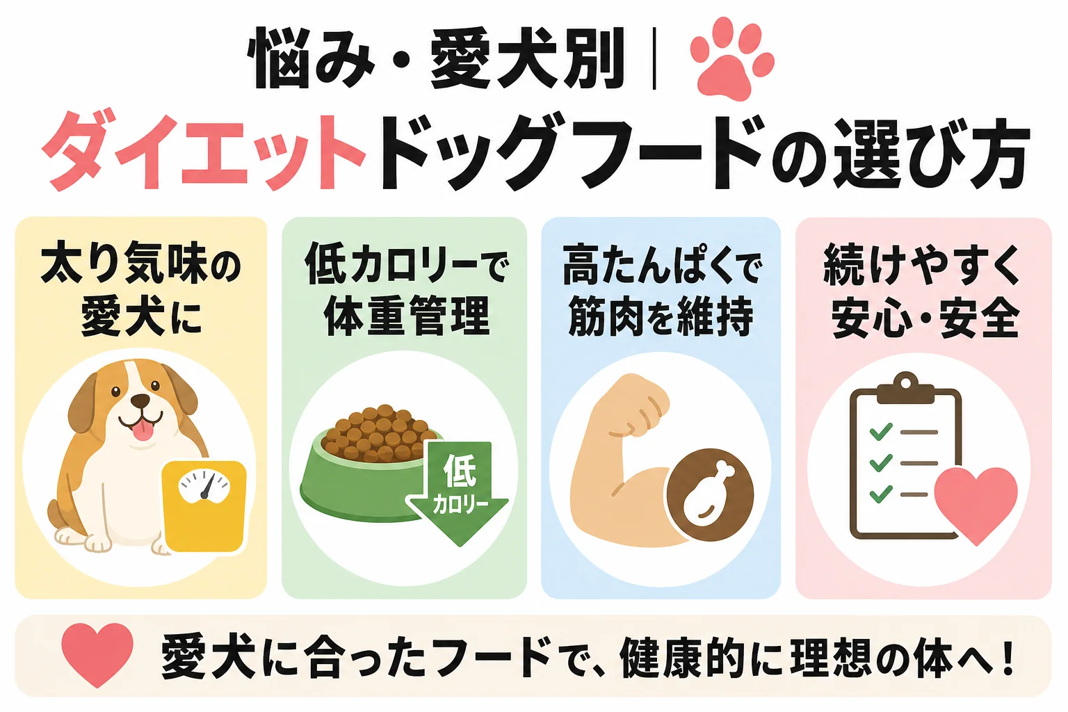悩み・愛犬別|ダイエットドッグフードの選び方