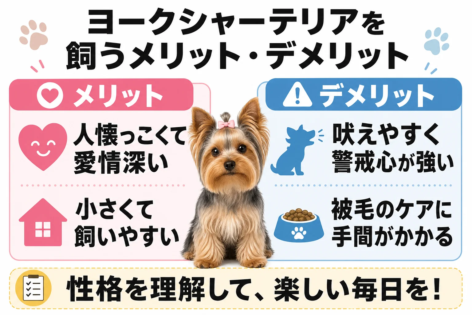 ヨークシャーテリアを飼うメリット・デメリット