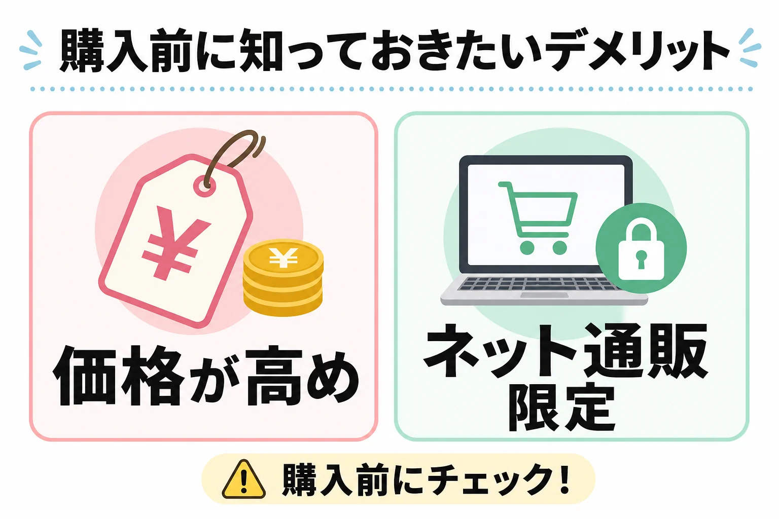 購入前に知っておきたいデメリット:価格とネット通販限定