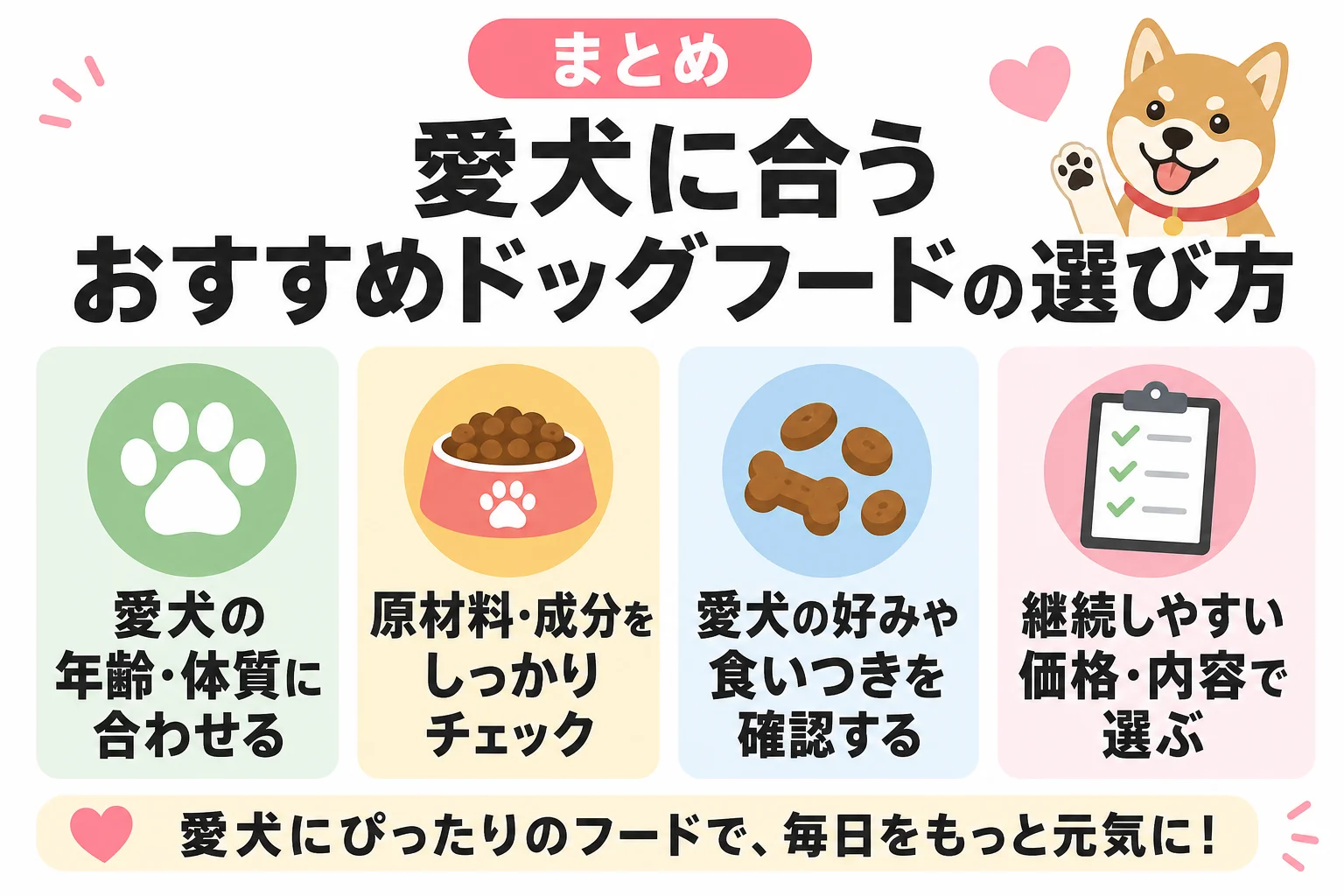 まとめ|愛犬に合うおすすめドッグフードの選び方