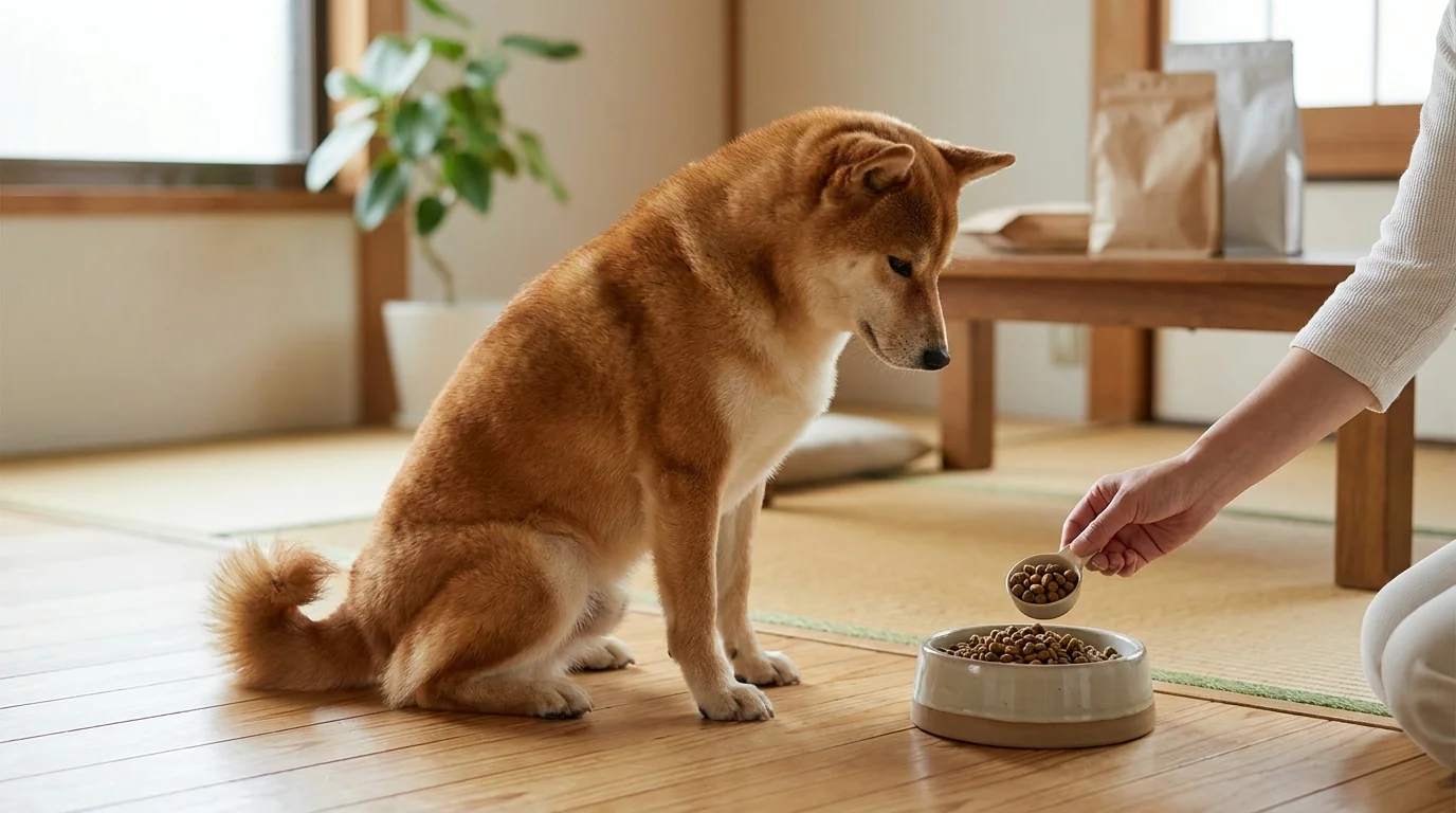 柴犬のドッグフードの適切な給与量と与え方
