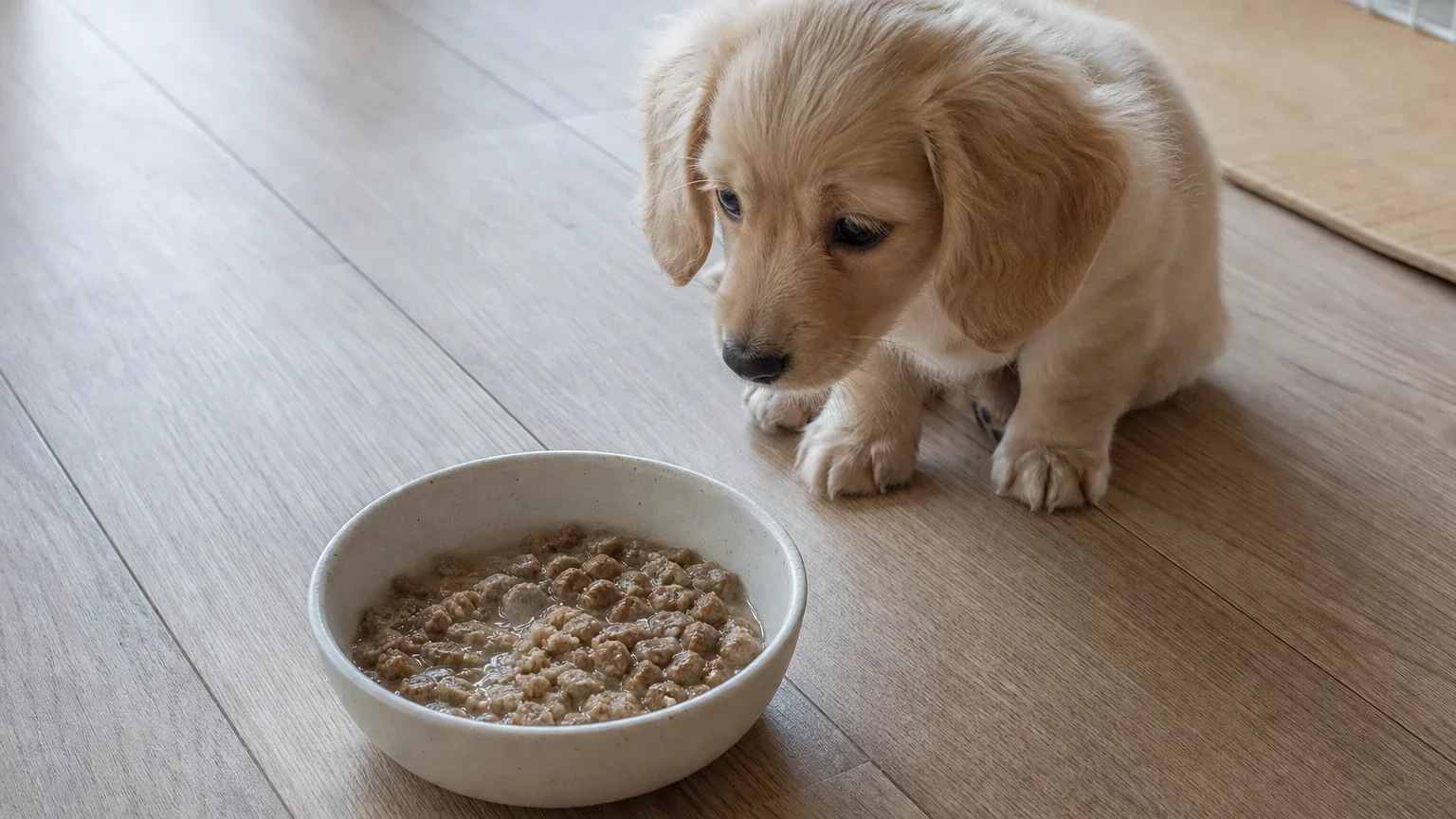 子犬へのドッグフードの与え方（ふやかし方・量・移行時期）