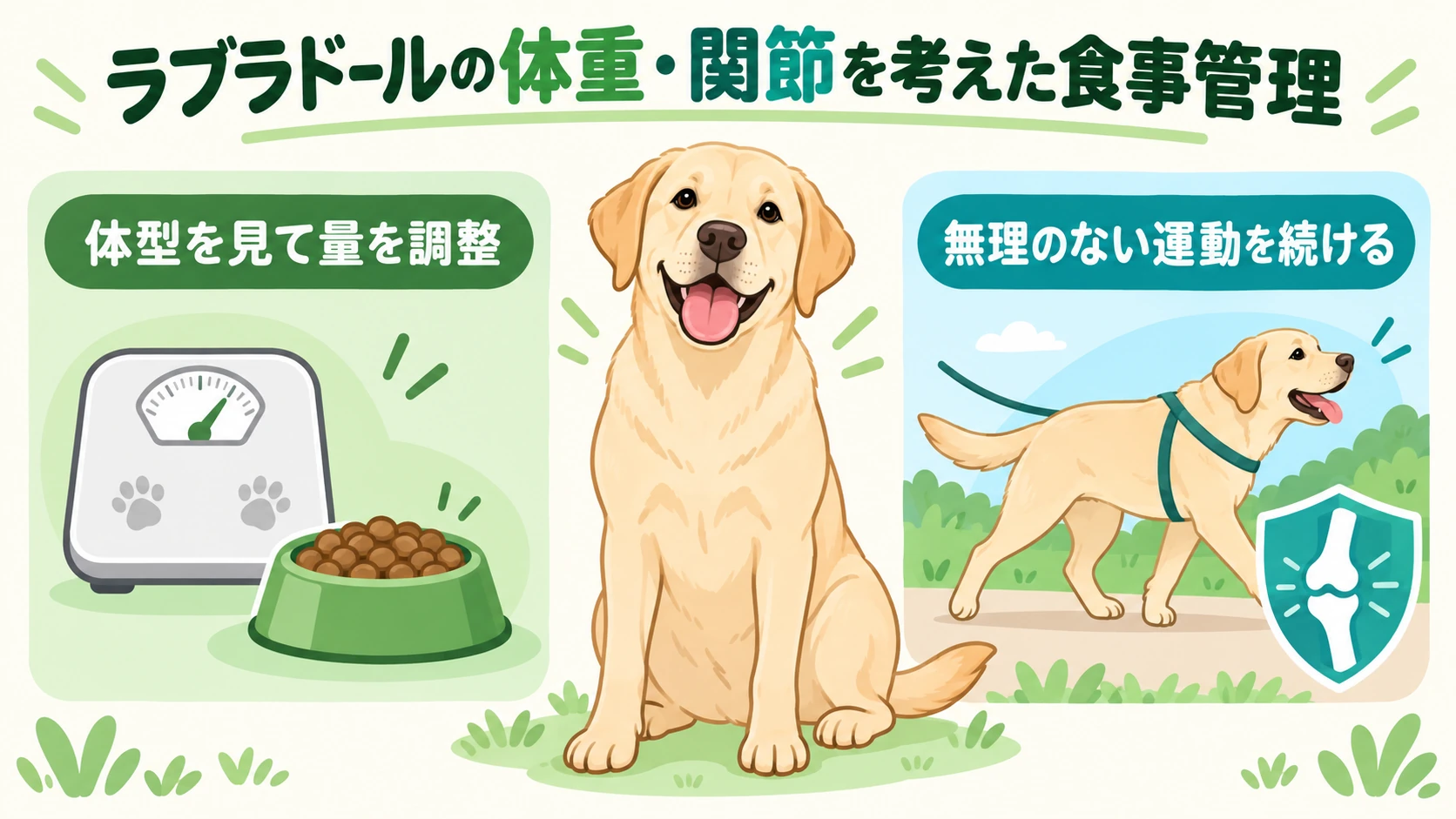 ラブラドールの体重・関節を考えた食事管理