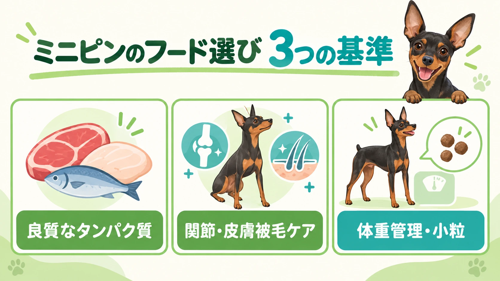 ミニピンのフード選び 3つの基準