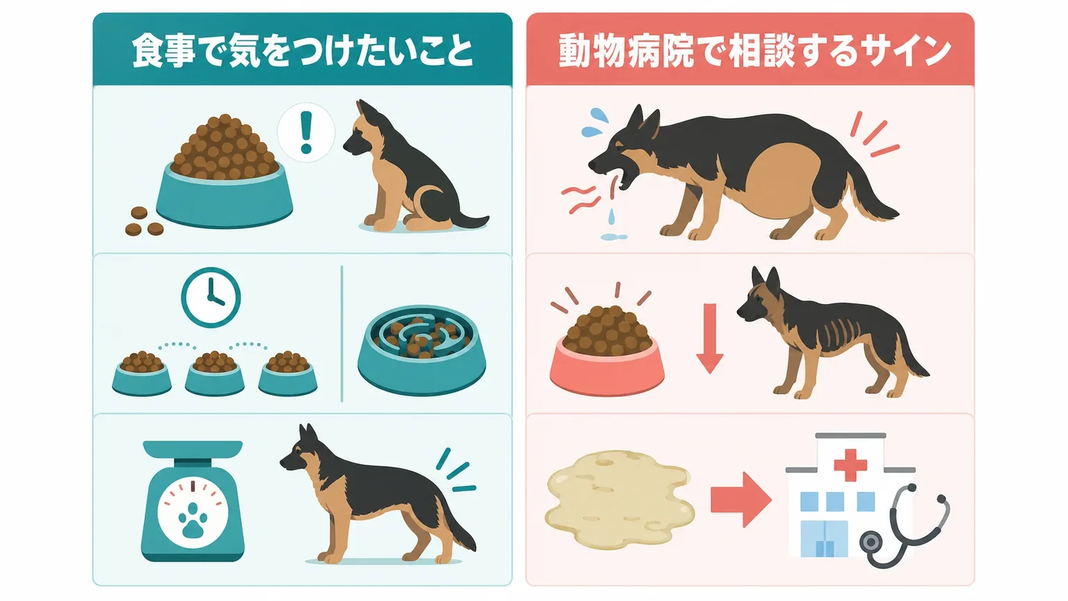 シェパードだからこそ気をつけたい悩みと、食事との関係