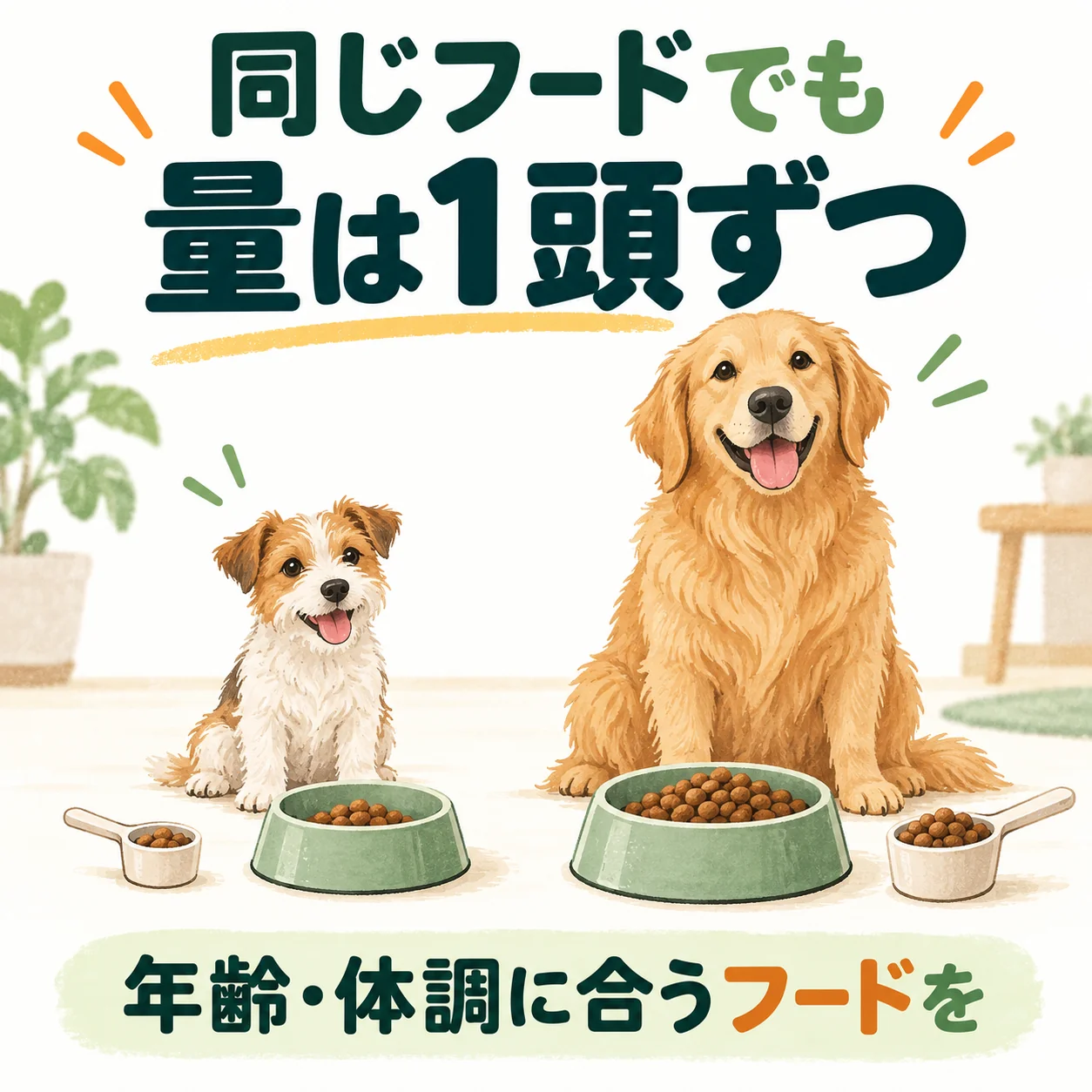 多頭飼いのドッグフードは全頭同じでよい？年齢・体格・健康状態で判断