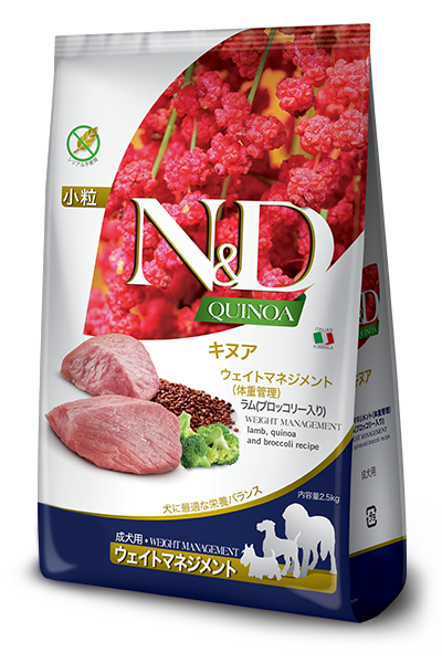 N&D キヌア ウェイトマネジメント ラム 成犬用 2.5kg